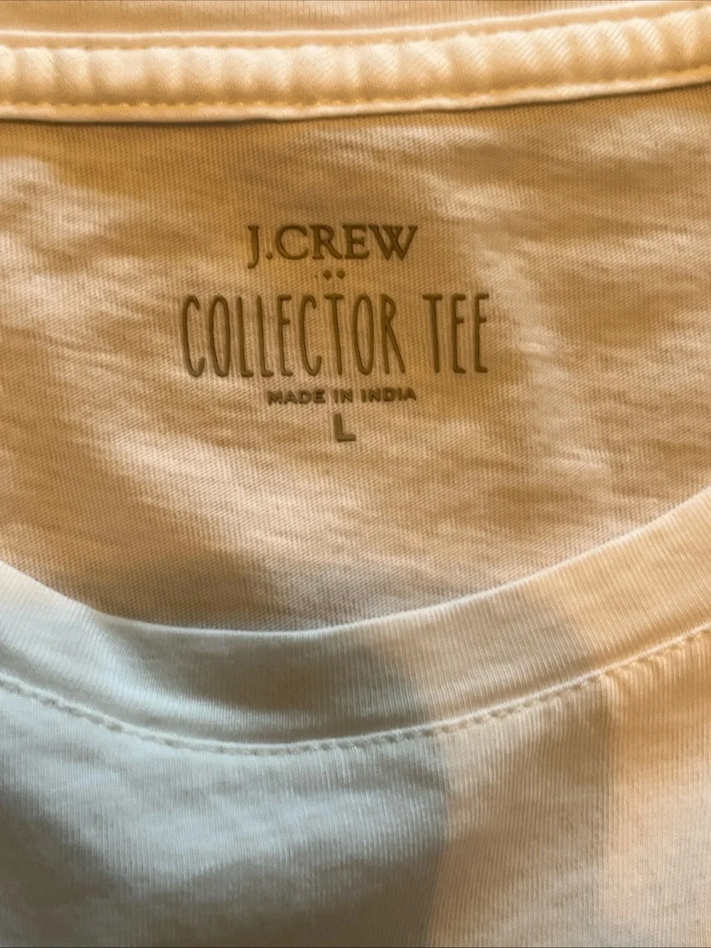 Women’s J. Crew Collectors Tee White Short Sleeve Martini Cocktail Shirt Large